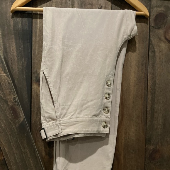 Hem & Thread Linen Khaki Pants - Picture 1 of 7